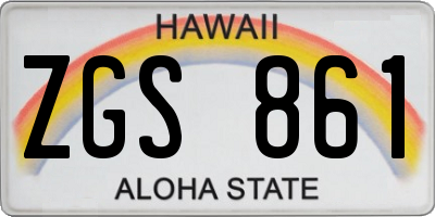 HI license plate ZGS861