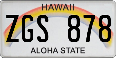 HI license plate ZGS878