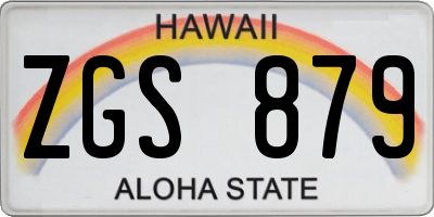 HI license plate ZGS879