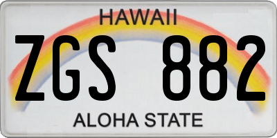 HI license plate ZGS882