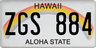 HI license plate ZGS884