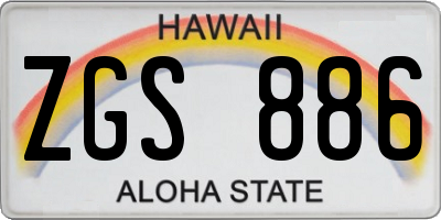 HI license plate ZGS886