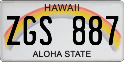 HI license plate ZGS887