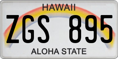 HI license plate ZGS895