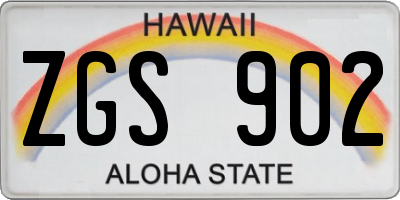 HI license plate ZGS902
