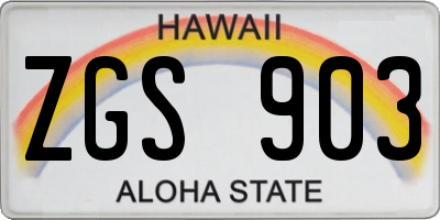 HI license plate ZGS903