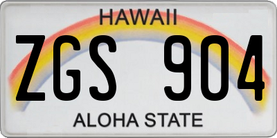 HI license plate ZGS904