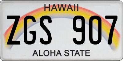 HI license plate ZGS907