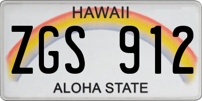 HI license plate ZGS912