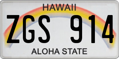HI license plate ZGS914
