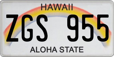 HI license plate ZGS955