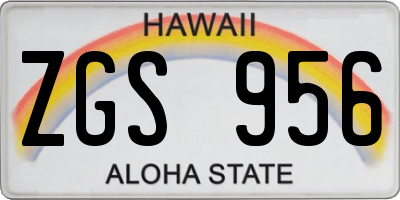 HI license plate ZGS956
