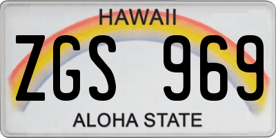 HI license plate ZGS969