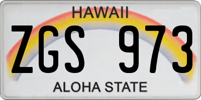 HI license plate ZGS973