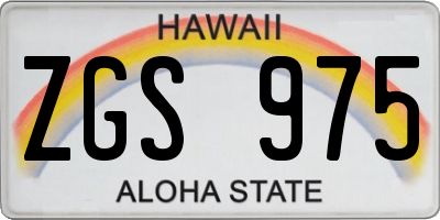 HI license plate ZGS975