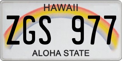 HI license plate ZGS977