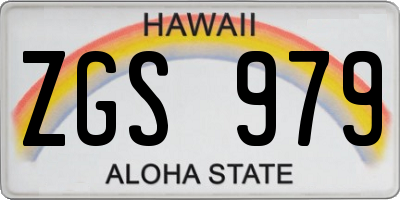 HI license plate ZGS979