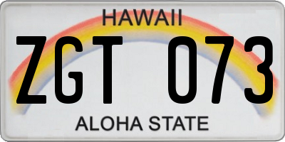 HI license plate ZGT073