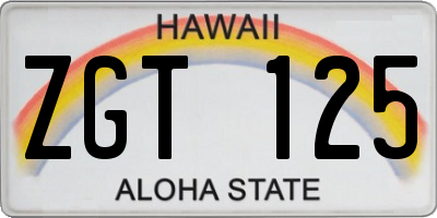 HI license plate ZGT125
