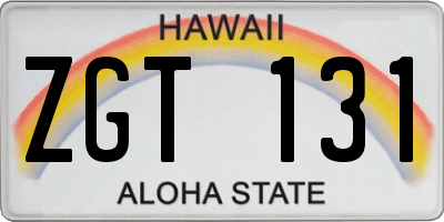 HI license plate ZGT131