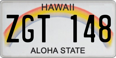 HI license plate ZGT148