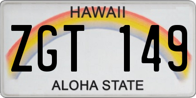 HI license plate ZGT149