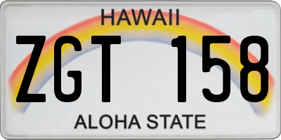 HI license plate ZGT158