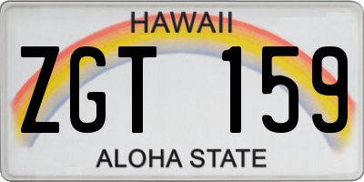 HI license plate ZGT159