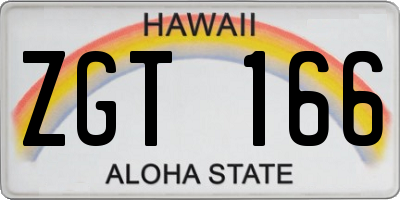 HI license plate ZGT166