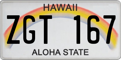 HI license plate ZGT167