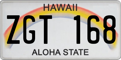 HI license plate ZGT168
