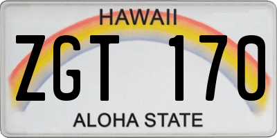 HI license plate ZGT170