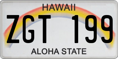 HI license plate ZGT199