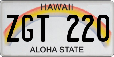 HI license plate ZGT220