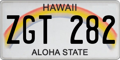 HI license plate ZGT282