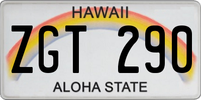 HI license plate ZGT290