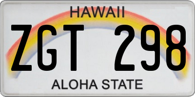 HI license plate ZGT298