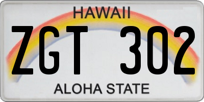 HI license plate ZGT302