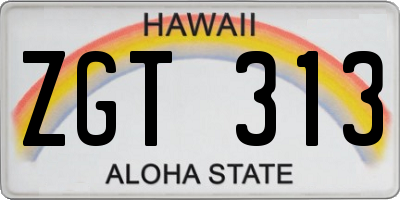 HI license plate ZGT313
