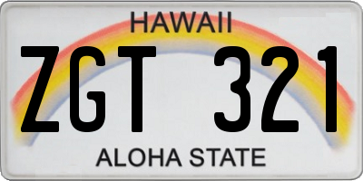 HI license plate ZGT321