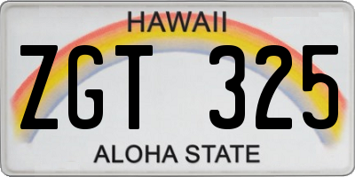 HI license plate ZGT325
