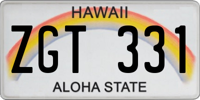 HI license plate ZGT331