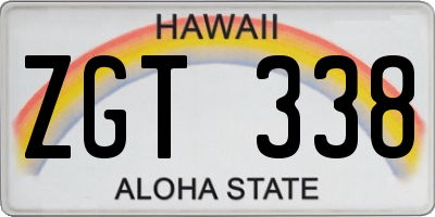HI license plate ZGT338