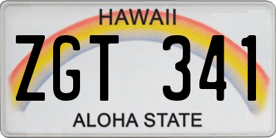 HI license plate ZGT341