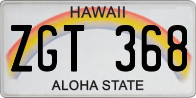 HI license plate ZGT368