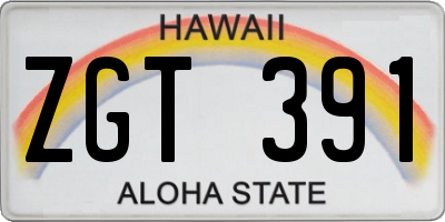 HI license plate ZGT391
