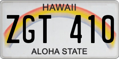 HI license plate ZGT410