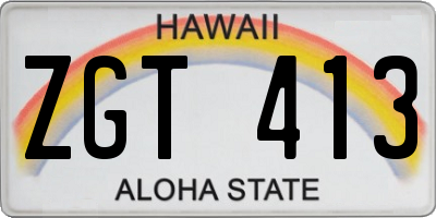 HI license plate ZGT413