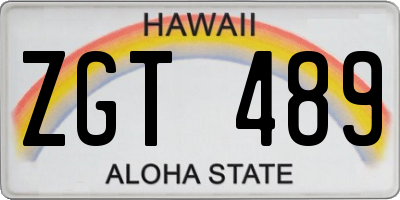 HI license plate ZGT489