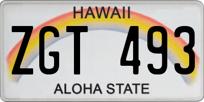 HI license plate ZGT493